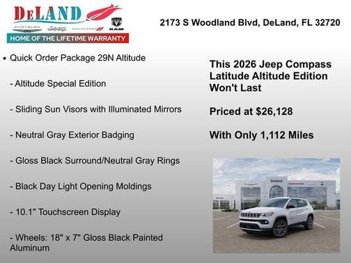 Bright White Clearcoat 2026 Jeep Compass Latitude