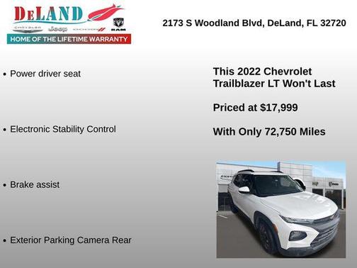 Summit White 2022 Chevrolet Trailblazer LT