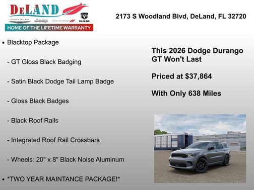 Destroyer Gray Clearcoat 2026 Dodge Durango GT