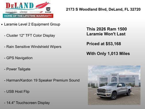 Billet Silver Metallic Clearcoat 2026 RAM 1500 Laramie