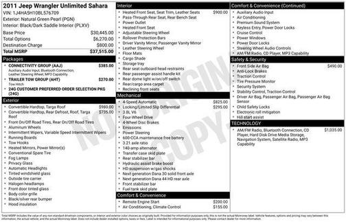 2011 Jeep Wrangler Unlimited Sahara