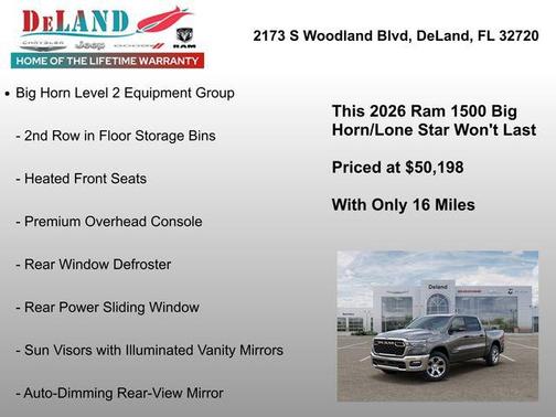 Granite Crystal Metallic Clearcoat 2026 RAM 1500 Big Horn/Lone Star