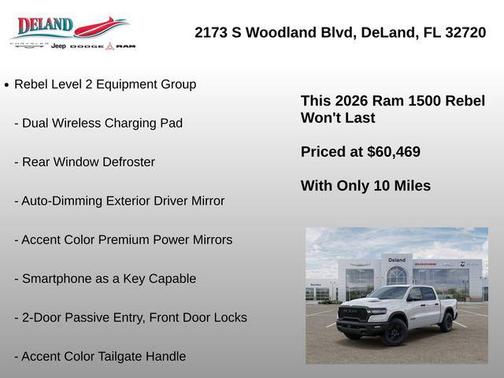 Bright White Clearcoat 2026 RAM 1500 Rebel