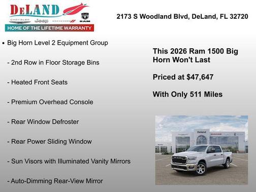 Bright White Clearcoat 2026 RAM 1500 Big Horn/Lone Star