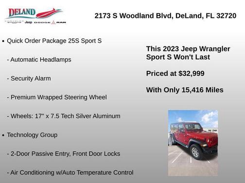 Firecracker Red Clearcoat 2023 Jeep Wrangler Sport S