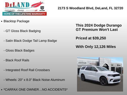 White Knuckle Clearcoat 2024 Dodge Durango GT Premium AWD