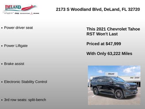 Black 2021 Chevrolet Tahoe RST