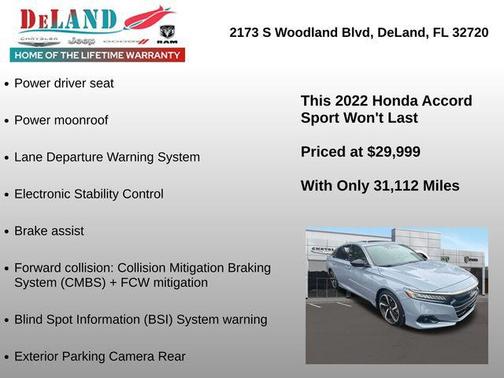 Sonic Gray Pearl 2022 Honda Accord Sport 2.0T