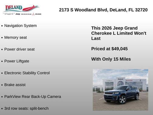 fathom blue pearlcoat 2026 Jeep Grand Cherokee L Limited