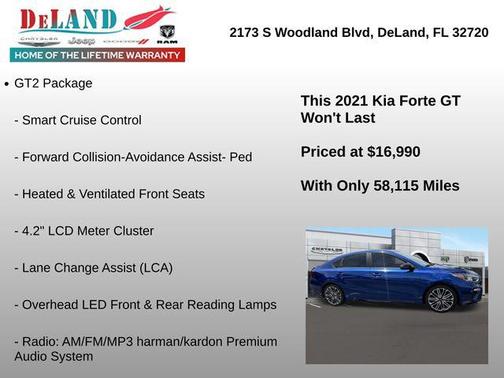 Deep Sea Blue 2021 Kia Forte GT