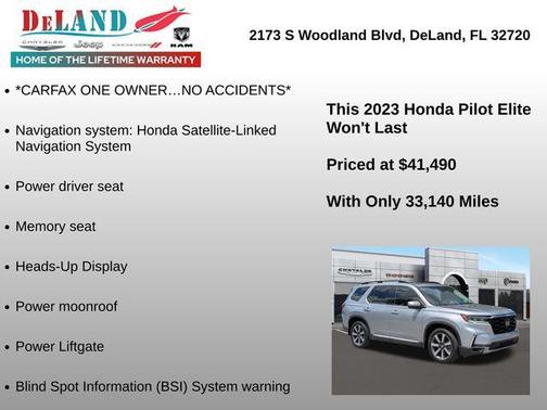 Lunar Silver Metallic 2023 Honda Pilot AWD Elite
