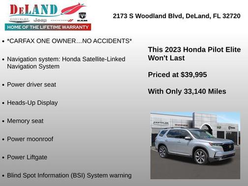 Lunar Silver Metallic 2023 Honda Pilot AWD Elite