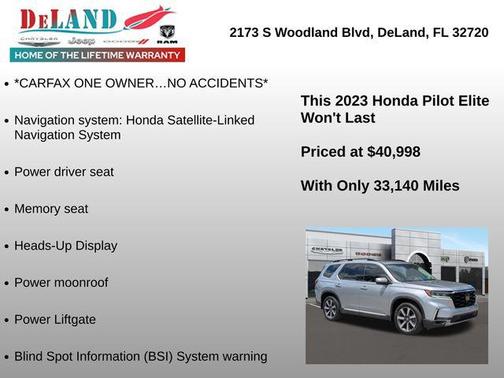 Lunar Silver Metallic 2023 Honda Pilot AWD Elite