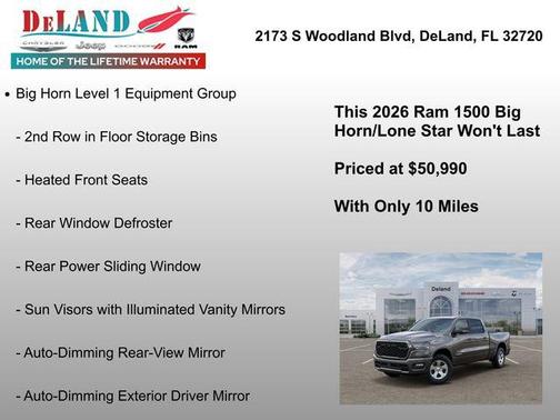 Granite Crystal Metallic Clearcoat 2026 RAM 1500 Big Horn/Lone Star