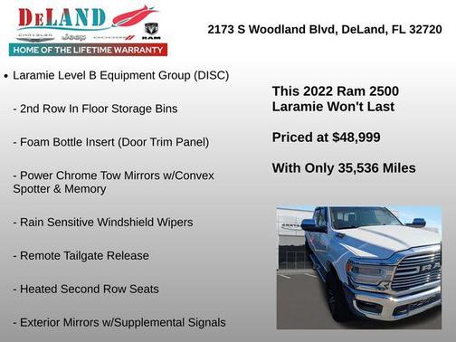 Bright White Clearcoat 2022 RAM 2500 Laramie Crew Cab 4x4 6'4' Box