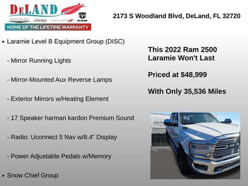 Bright White Clearcoat 2022 RAM 2500 Laramie Crew Cab 4x4 6'4' Box