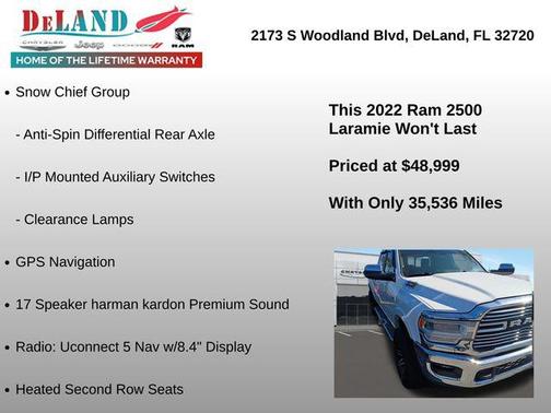 Bright White Clearcoat 2022 RAM 2500 Laramie Crew Cab 4x4 6'4' Box