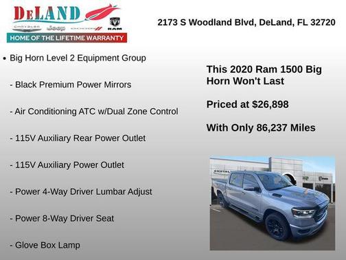 Billet Silver Metallic Clearcoat 2020 RAM 1500 Big Horn/Lone Star