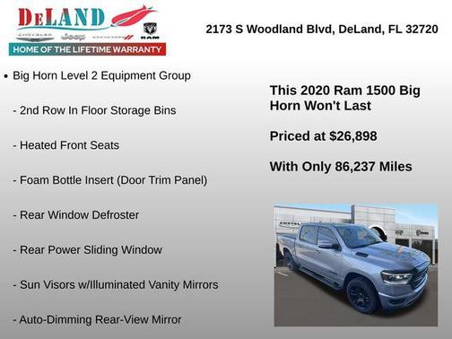 Billet Silver Metallic Clearcoat 2020 RAM 1500 Big Horn/Lone Star