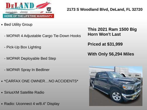 Diamond Black Crystal Pearlcoat 2021 RAM 1500 Big Horn/Lone Star