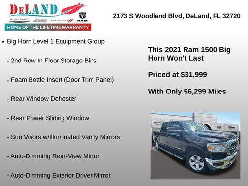 Diamond Black Crystal Pearlcoat 2021 RAM 1500 Big Horn/Lone Star