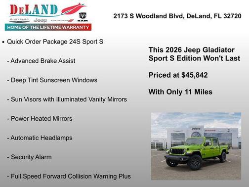 Mojito (DISC) 2026 Jeep Gladiator Sport S
