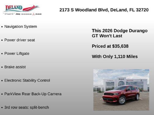 Octane Red Pearlcoat 2026 Dodge Durango GT