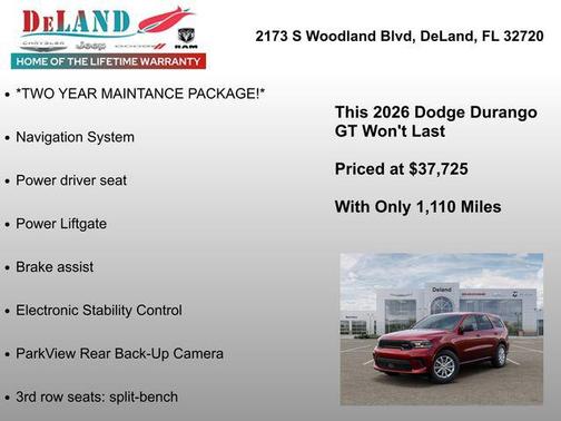 Octane Red Pearlcoat 2026 Dodge Durango GT