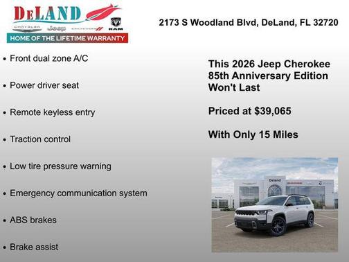 Bright White Clearcoat 2026 Jeep Cherokee 85th Anniversary 4x4