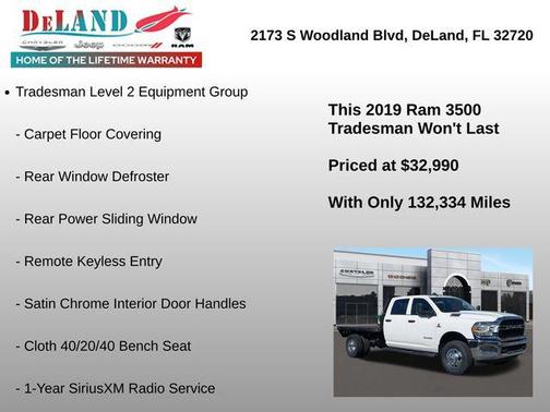2019 RAM 3500 Tradesman Crew Cab 4x4 8' Box
