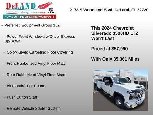 Summit White 2024 Chevrolet Silverado 3500 LTZ