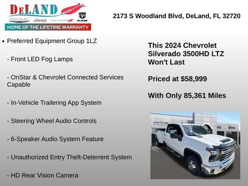 Summit White 2024 Chevrolet Silverado 3500 LTZ