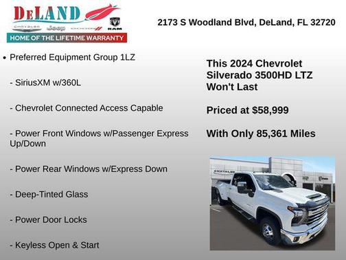 Summit White 2024 Chevrolet Silverado 3500 LTZ