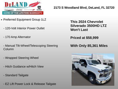Summit White 2024 Chevrolet Silverado 3500 LTZ