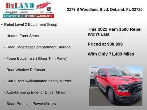 Flame Red Clearcoat 2021 RAM 1500 Rebel