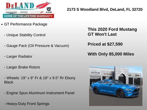 Blue 2020 Ford Mustang GT