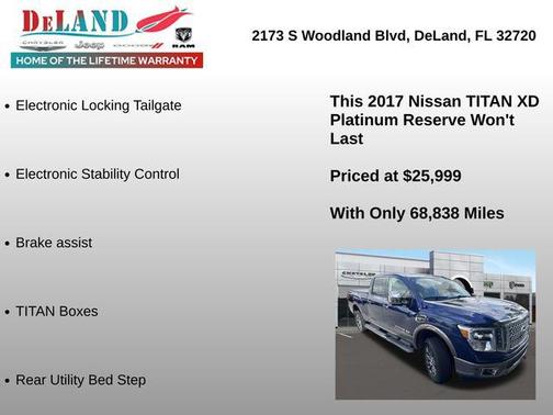 Deep Blue Pearl 2017 Nissan Titan XD Platinum Reserve