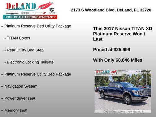 Deep Blue Pearl 2017 Nissan Titan XD Platinum Reserve