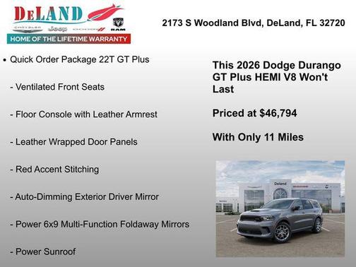 Destroyer Gray Clearcoat 2026 Dodge Durango GT Plus