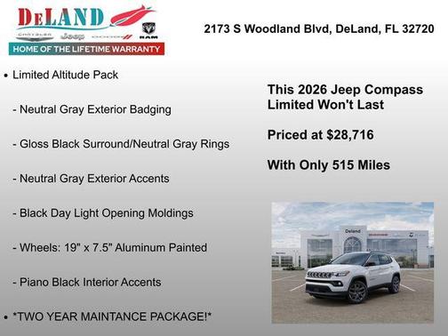Bright White Clearcoat 2026 Jeep Compass Limited