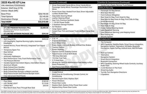 Wolf Gray 2025 Kia K5 GT-Line