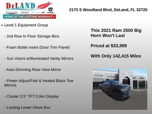 Diamond Black Crystal Pearlcoat 2021 RAM 2500 Big Horn Crew Cab 4x4 6'4' Box