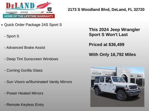 Bright White Clearcoat 2024 Jeep Wrangler Sport S