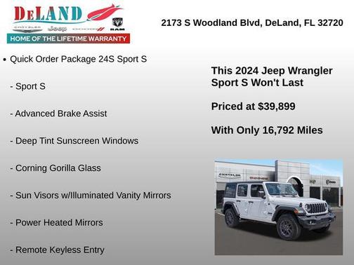 Bright White Clearcoat 2024 Jeep Wrangler Sport S