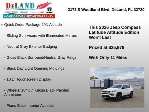 Bright White Clearcoat 2026 Jeep Compass Latitude