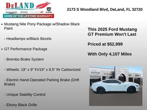 Oxford White 2025 Ford Mustang GT Premium