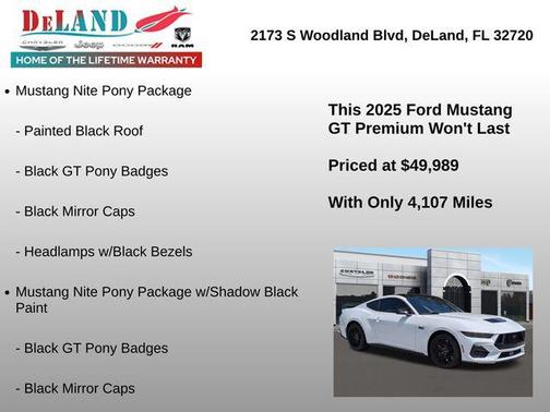Oxford White 2025 Ford Mustang GT Premium