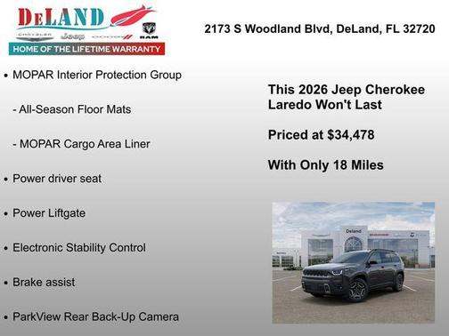 Sting-Gray Clearcoat 2026 Jeep Cherokee Laredo 4x4