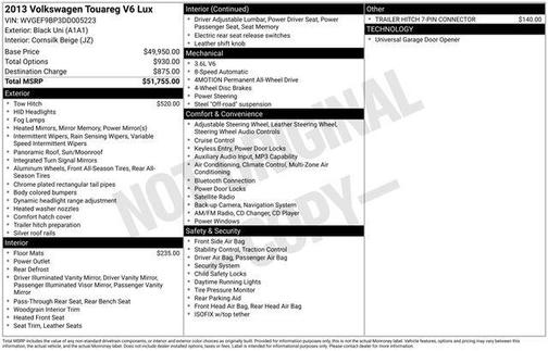 2013 Volkswagen Touareg VR6 Lux