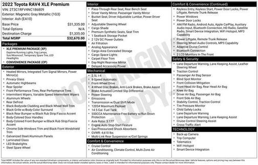 Magnetic Gray Metallic 2022 Toyota RAV4 XLE Premium